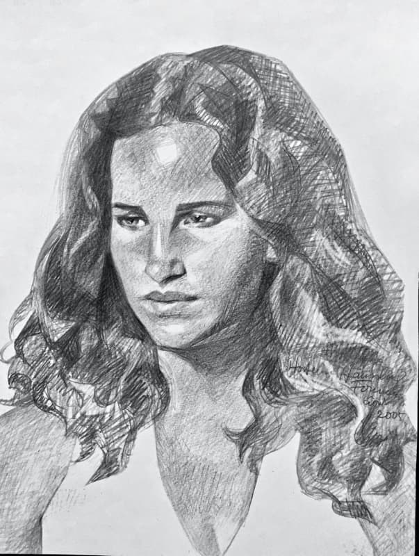 Portrait: Ariane au Crayon Graphite