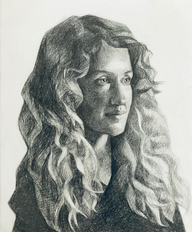 Portrait: Tara crayon graphite