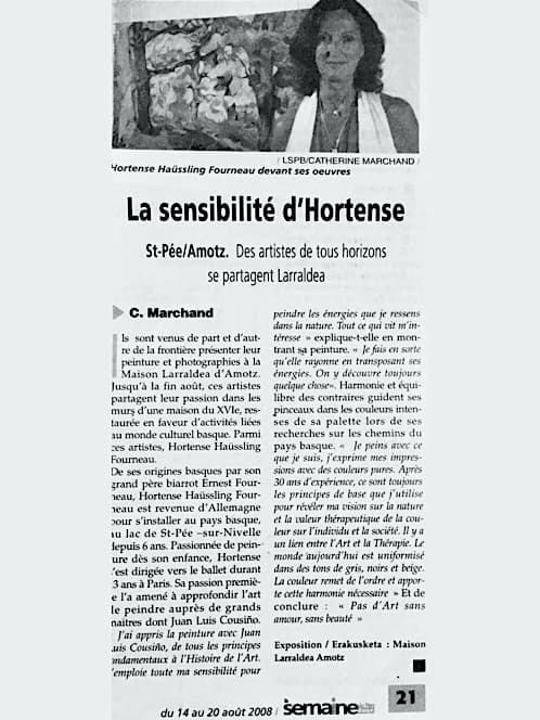 Hortense Häussling Fourneau - La Sensibilité d'Hortense